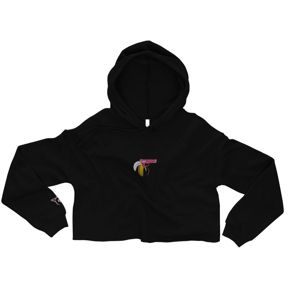 Crop Hoodie embroidery ( Banana gun )